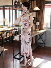 Plants&Flowers Print Stand-collar Long Cheongsam
